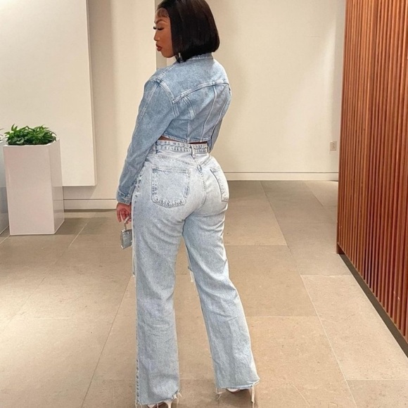 ZARA Cropped Denim Jean Jacket Size M BNWT - Picture 6 of 14